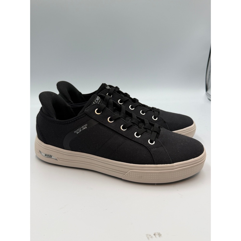 Skechers Slip-ins Arch Fit Black Canvas Sneakers Women 9.5 Low Top Shoes NWOTS